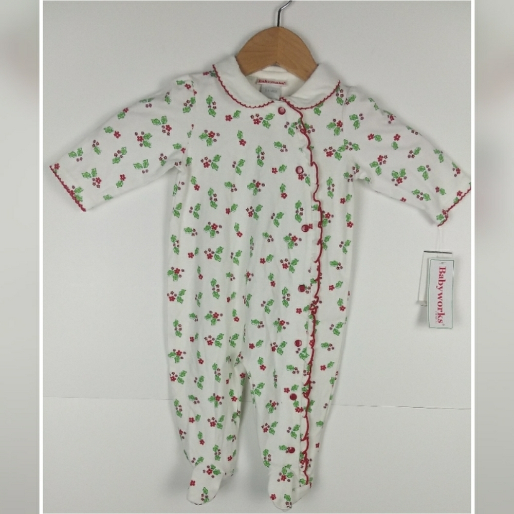 Babyworks holly and flower button onesie 3-6 Mos